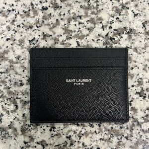 Saint Laurent black leather card holder